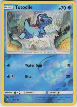 Totodile 18/73 Common Shining Legends Pokemon Reverse Holo Lightly Played - Image 1