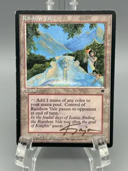 Rainbow Vale Fallen Empires Magic The Gathering MTG Kaja Foglio Signed Auto - Image 1