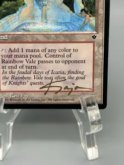 Rainbow Vale Fallen Empires Magic The Gathering MTG Kaja Foglio Signed Auto - Image 2