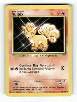 Vulpix - 68/102 - Base Set Unlimited - Pokemon - Common - NM - Image 1