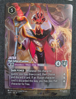 Disney Lorcana Jafar High Sultan of Lorcana Set Champ Foil Promo EN Rare NM - Image 2