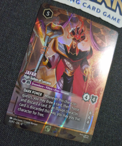 Disney Lorcana Jafar High Sultan of Lorcana Set Champ Foil Promo EN Rare NM - Image 3