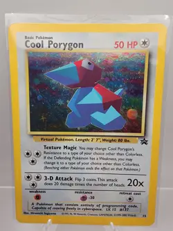 Cool Porygon 15/53 Vintage 1999 Wotc Black Star Promo Holo MP/HP - Image 1