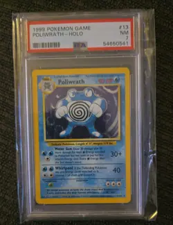 1999 Pokemon Base Set Unlimited Poliwrath Holo Rare PSA 7 Near Mint 13/102 🔥 - Image 1