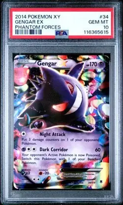 PSA 10 GENGAR EX 34 XY PHANTOM FORCES POKEMON GEM MINT - Image 1