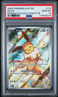 2025 POKEMON SVP EN-SV BLACK STAR PROMO #173 EEVEE PSA 10 - Image 1