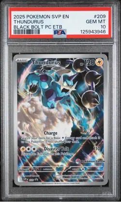 PSA 10 THUNDURUS #209 POKEMON CENTER PROMO BLACK BOLT - Image 1