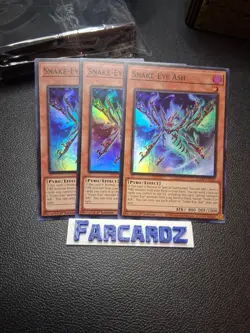 Yugioh!-(x3)-Snake-Eye Ash-Super Rare-agov-en007-1st Edition-(LP/NM) - Image 1