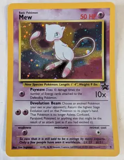Pokemon Card Mew Holographic Black Star Promo #9 Card WOTC 1999-2000 NM - Image 1