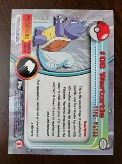 DMG! Wartortle #08 Topps TV Animation Black Logo Pokemon Card - Image 2
