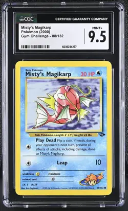 CGC 9.5 MINT+ Misty's Magikarp Gym Challenge 1st Edition 88/132 Pokemon Card psa - Image 3