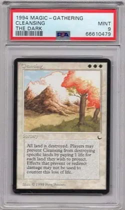 CLEANSING MAGIC MTG THE DARK #4 PSA #66610479 GRADED MINT 9 1994 - Image 1