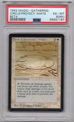 CIRCLE of PROTECTION: WHITE #14 MAGIC MTG BETA PSA #66921187 GRADED EX-MT 6 1993 - Image 1