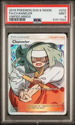 Pokemon Channeler 232/236 PSA 9 Mint Unified Minds Trainer Full Art FA - Image 1