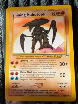 Shining Kabutops Holo Card 108/105 Neo Destiny Unlimited Edition - Image 1