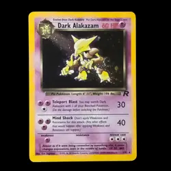 Pokemon Dark Alakazam 1/82 Team Rocket Holo Rare 2000 WOTC Vintage Card + Swirl - Image 1