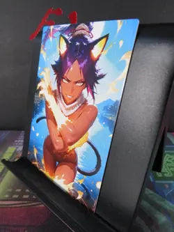 Yoruichi Shihouin Bleach Custom Art Card NM Anime Waifu CCG Collectible - Image 2