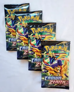Pokemon Crown Zenith 4x FACTORY SEALED BOOSTER PACKS Brand New Pokemon Center! - Image 1