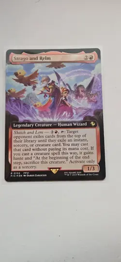 Magic The Gathering Final Fantasy Strago and Relm Extended Art Foil #0155 - Image 1