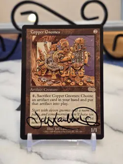 MTG Copper Gnomes Urza's Saga Regular (ARTIST SIGNED) LP - Image 1