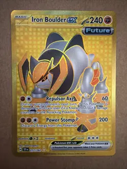 Pokemon TCG Iron Boulder EX Scarlet & Violet Temporal Forces 217/162 - Image 1