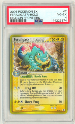 2006 POKEMON EX DRAGON FRONTIERS #2 FERALIGATR-HOLO DRAGON FRONTIERS PSA 4 - Image 1
