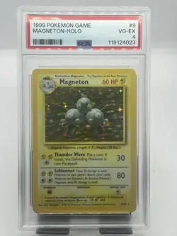 Pokemon TCG Magneton 9/102 Base Set Holo Rare PSA 4 - Image 1