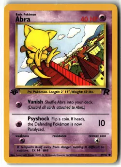 2000 Abra ⭐ 49/82 1st Edition Vintage WOTC Team Rocket Pokemon NM/LP - Image 1