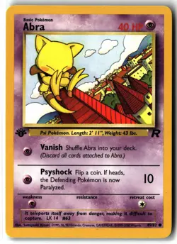 2000 Abra ⭐ 49/82 1st Edition Vintage WOTC Team Rocket Pokemon NM/LP - Image 1