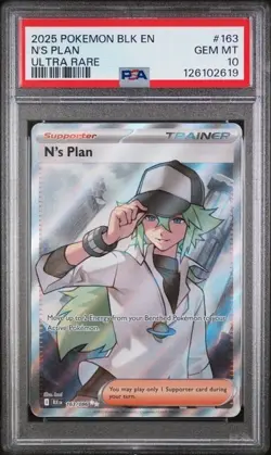 2025 POKEMON BLK EN-BLACK BOLT 163 N'S PLAN ULTRA RARE - PSA 10 - Image 1