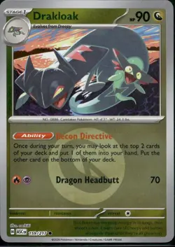 Drakloak (Energy Symbol Pattern) 159/217 Ascended Heroes Pokemon Reverse Holo NM - Image 1