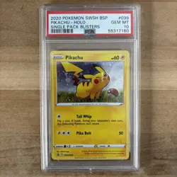 Pokemon Black Star Promo Pikachu SWSH039 Single Pack Blisters - PSA 10 GEM MINT - Image 1