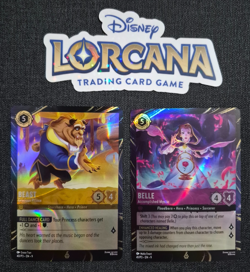 Disney Lorcana Beast and Belle Promo + Maleficent Set Champs Foil Promo NM Rare - Image 1