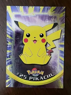 MP! FOIL Topps Pokemon PIKACHU #25 TV Animation Series 1 Blue Logo - Image 1