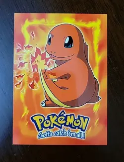 NM! Charmander #04 E4 of 12 Topps 1999 Blue Label Pokemon - Image 1