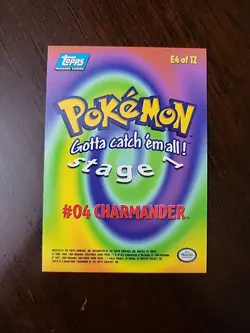 NM! Charmander #04 E4 of 12 Topps 1999 Blue Label Pokemon - Image 2