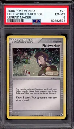 2006 Pokemon EX Legend Maker Fieldworker-Reverse Foil #73 PSA 6 EX-MT - Image 1