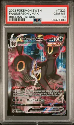 2022 Pokemon Sword Shield Brilliant Stars #TG23 Full Art Umbreon VMAX PSA 10 - Image 1