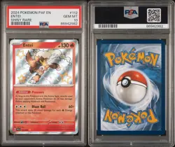 Pokemon Entei 112/091 PSA 10 Gem Mint Paldean Fates Shiny Holo Rare PAF EN - Image 3
