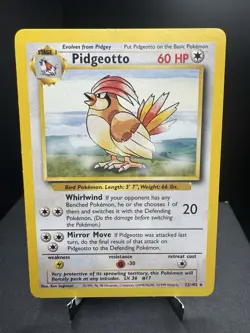 Pokemon TCG WOTC Base Set Pidgeotto 22/102 Non Holo Rare Unlimited LP - Image 1