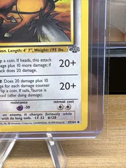 Tauros 47/64 1st Edition Regular Non Holo WoTC Pokemon Jungle Set LP English - Image 5