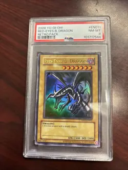 Yu-Gi-Oh Retro Pack RP01-EN11 Red Eyes B. Dragon Ultra Rare PSA 8 NM-MT Black - Image 3