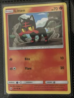 Pokemon Trading Card Game Litten 24/149 Sun & Moon Base Set - Image 1