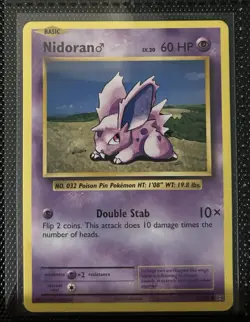 Pokemon Nidoran Male Basic Card Double Stab Attack - Image 1