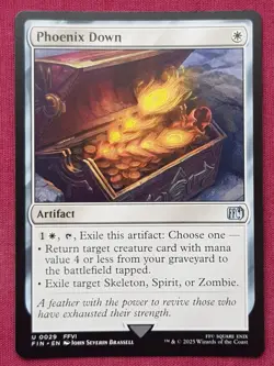 Magic The Gathering FINAL FANTASY PHOENIX DOWN artifact card MTG - Image 1