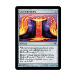 WOTC MtG Scars of Mirrodin Golem Foundry (C) (Foil) EX - Image 1