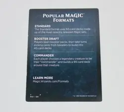 Popular Magic Formats 7 Magic The Gathering Trading Card MTG Info Card Tc7 - Image 1
