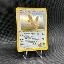 (NM) 1st Edition Lt. Surge's Fearow 007/132 Gym Heroes Holo Rare Vintage Pokemon - Image 3