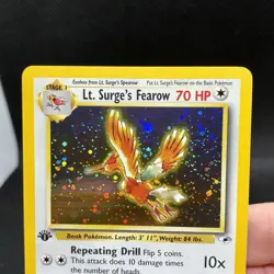 (NM) 1st Edition Lt. Surge's Fearow 007/132 Gym Heroes Holo Rare Vintage Pokemon - Image 4