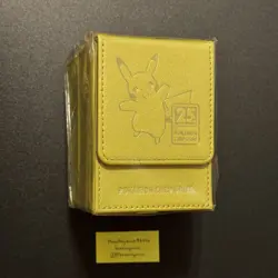 Pokemon Center Japan 25th Anniversary Gold Pikachu Card Deck Box ~ US SELLER - Image 1